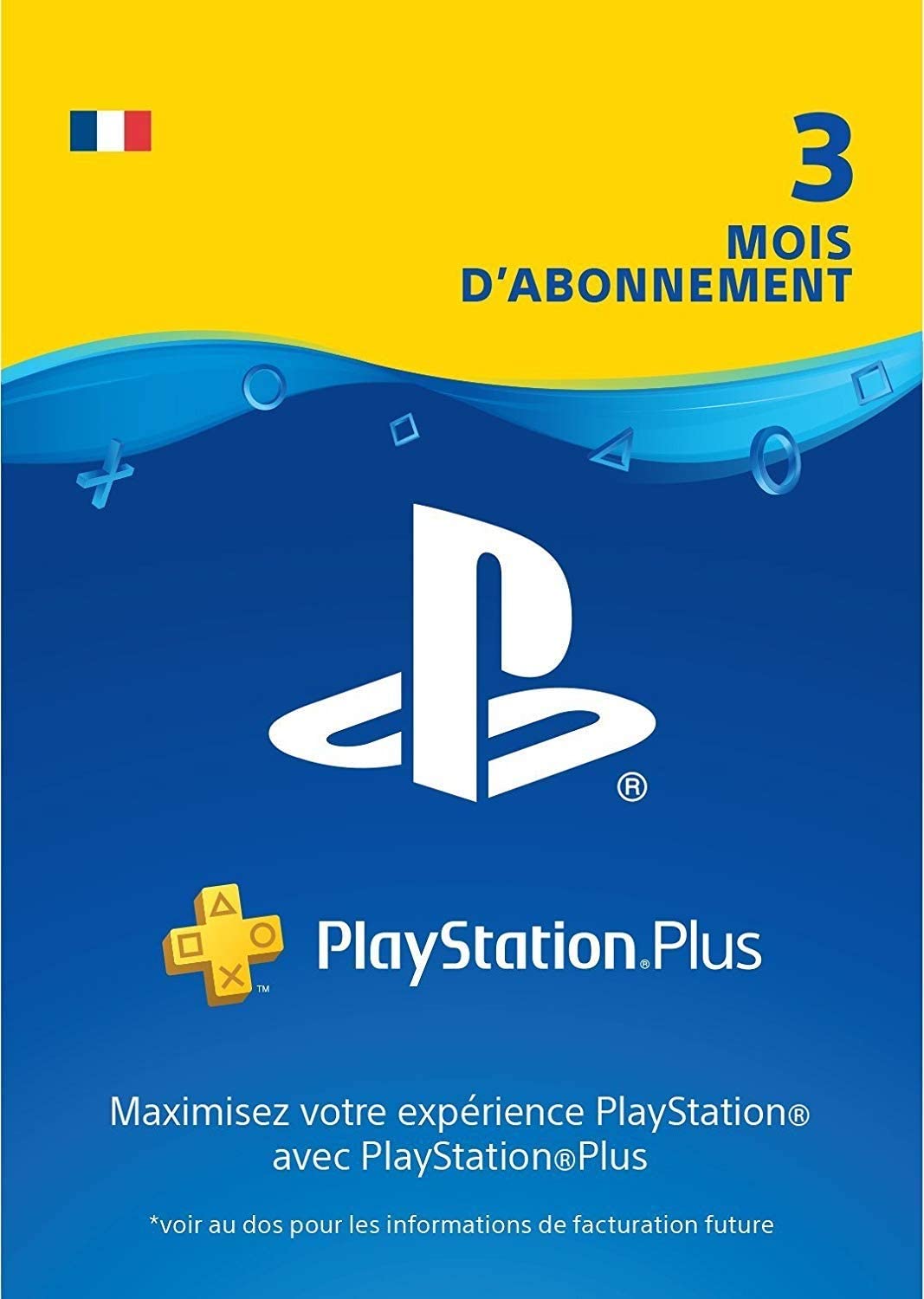 Carte PlayStation Plus, Carte d’abonnement de 3 mois, Code jeu à télécharger, Compte français